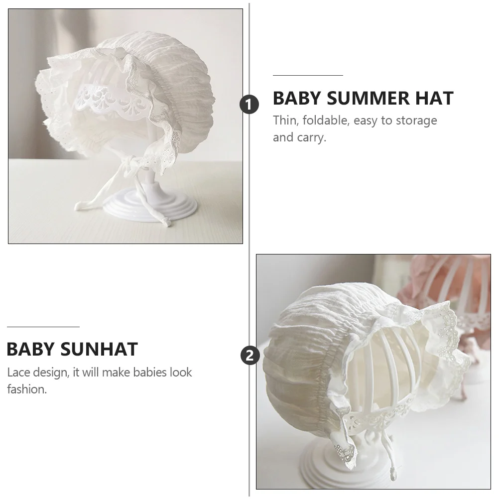 

Шапка на крестины для девочек, солнцезащитный козырек, шапки для малышей для девочек, белые хлопковые шапки для маленьких детей