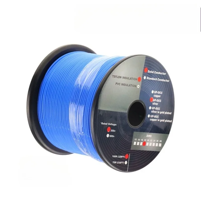 Single, multi-strand core upocc single crystal silver audio speaker power cable machine internal headphone cable