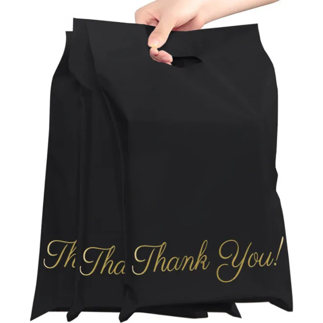 50PCS Pink Black White Thank You Portable Mailing Bags Poly Mailer T-shirt Skirt Pant Xmas Gifts Shipping Express Handle Pouches