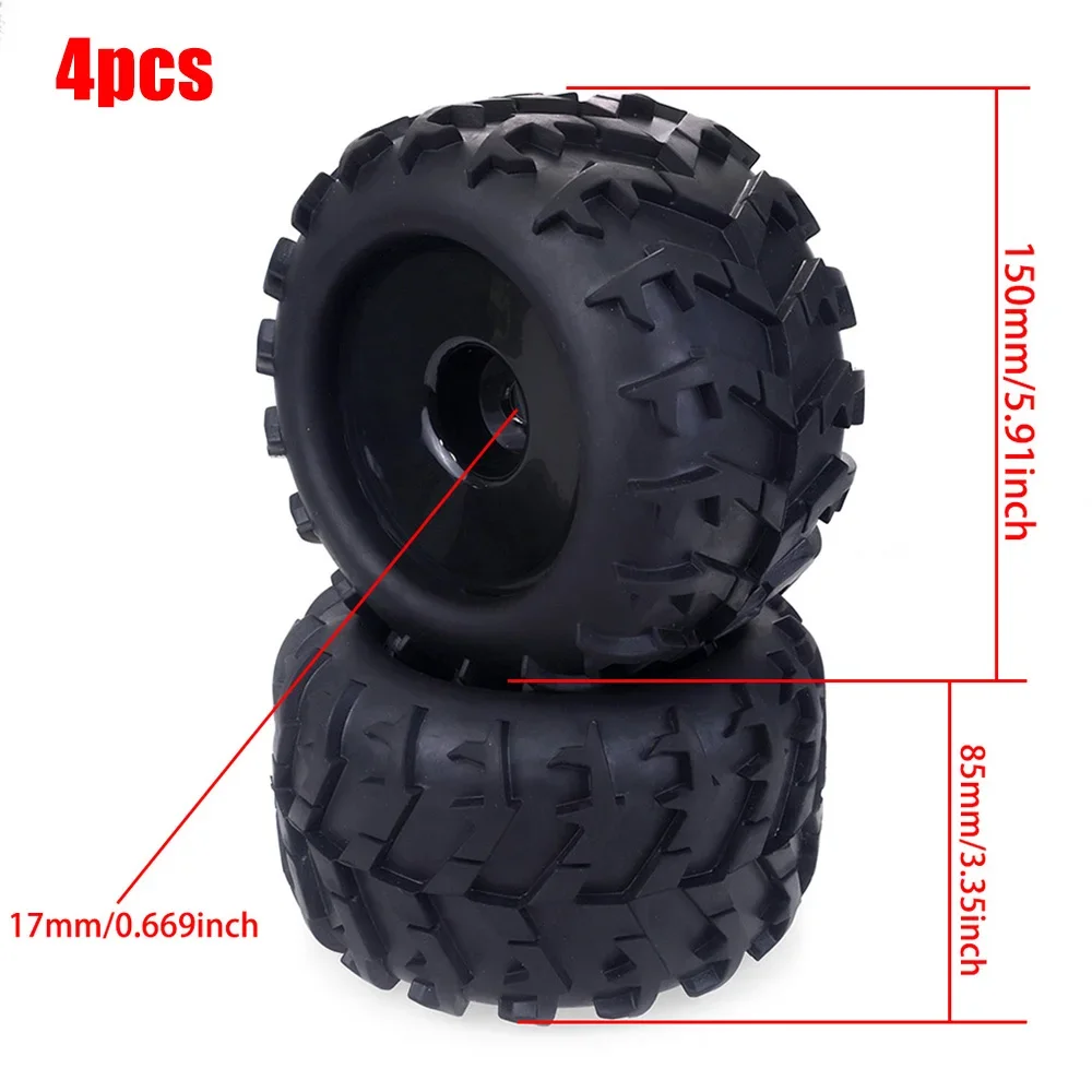 4 STUKS 17mm Hex 1/8 RC Monster Truck Wielband Hub Velg Rubberen Band VOOR RC Auto Redcat HPI Kyosho Hobao Hongnor Team Losi GM DHK