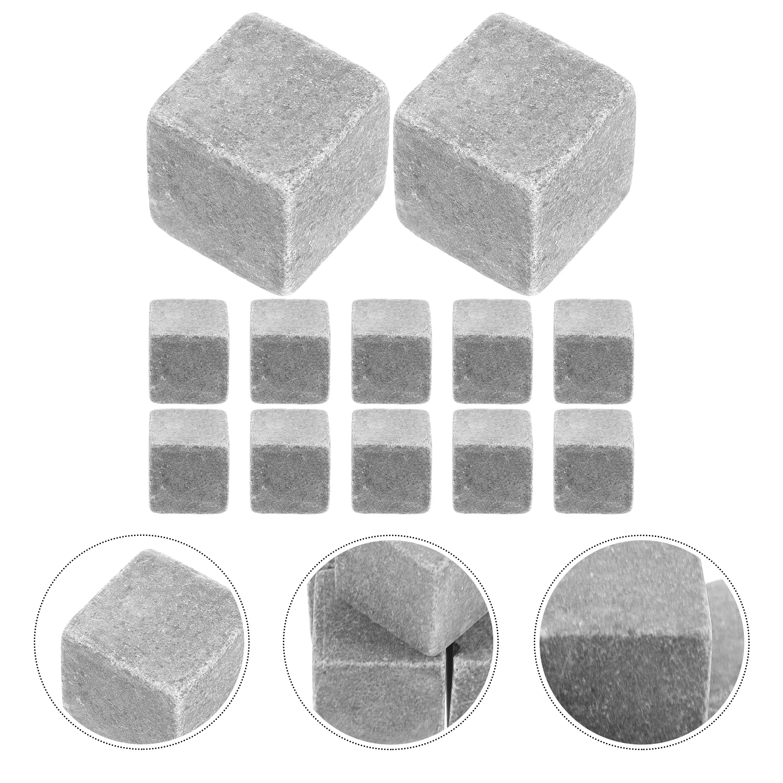 

12 Pcs Chilling Stones for Liqueurs Ice Cream Whiskey Cubes The Rock Accessory Grey Marble