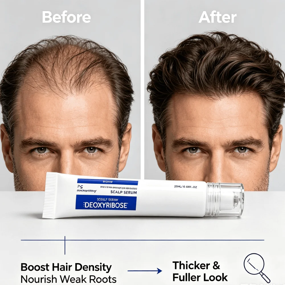2% Deoxyribose Scalp Serum 20ml Roller Ball Applicator No-Rinse Lightweight Formula Nourish Hair Follicles Boost Hair Serum