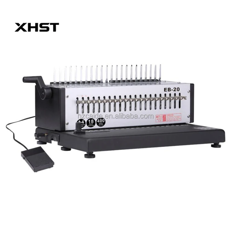 

WDEB-20 Electric Commercial 21 Hole Electric Binding Machine All Metal Draw Knife Comb Binding Machine