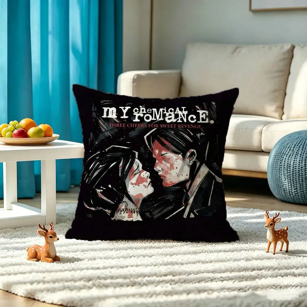 Band My C-Chemical R-Romance Square Double-Sided printed Pillow Case Bedroom Bedside Pillow Sofa Cushion Cover