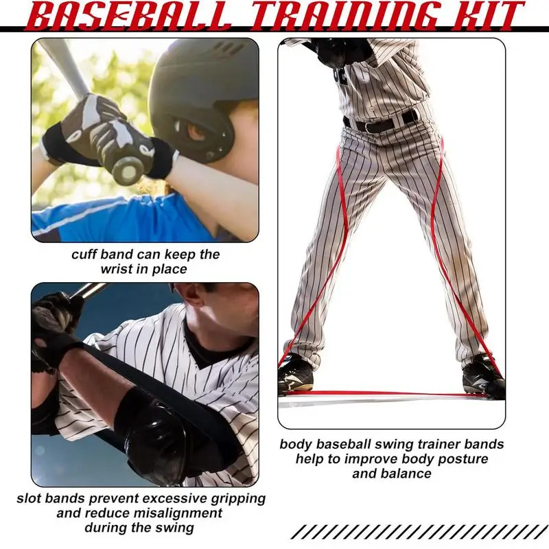 Baseball Bands For Pitching Softball Batting Trainer 3 PCS Baseball Swing Trainer Bands Softball Baseball Training Equipment For