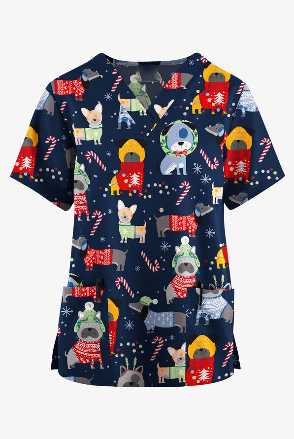 Uniforme de soins de santé pour femmes, vêtements de travail de chat de dessin animé d'infirmière, t-shirt d'hôpital, chemisier à manches courtes, travail de soignant, clinique médicale