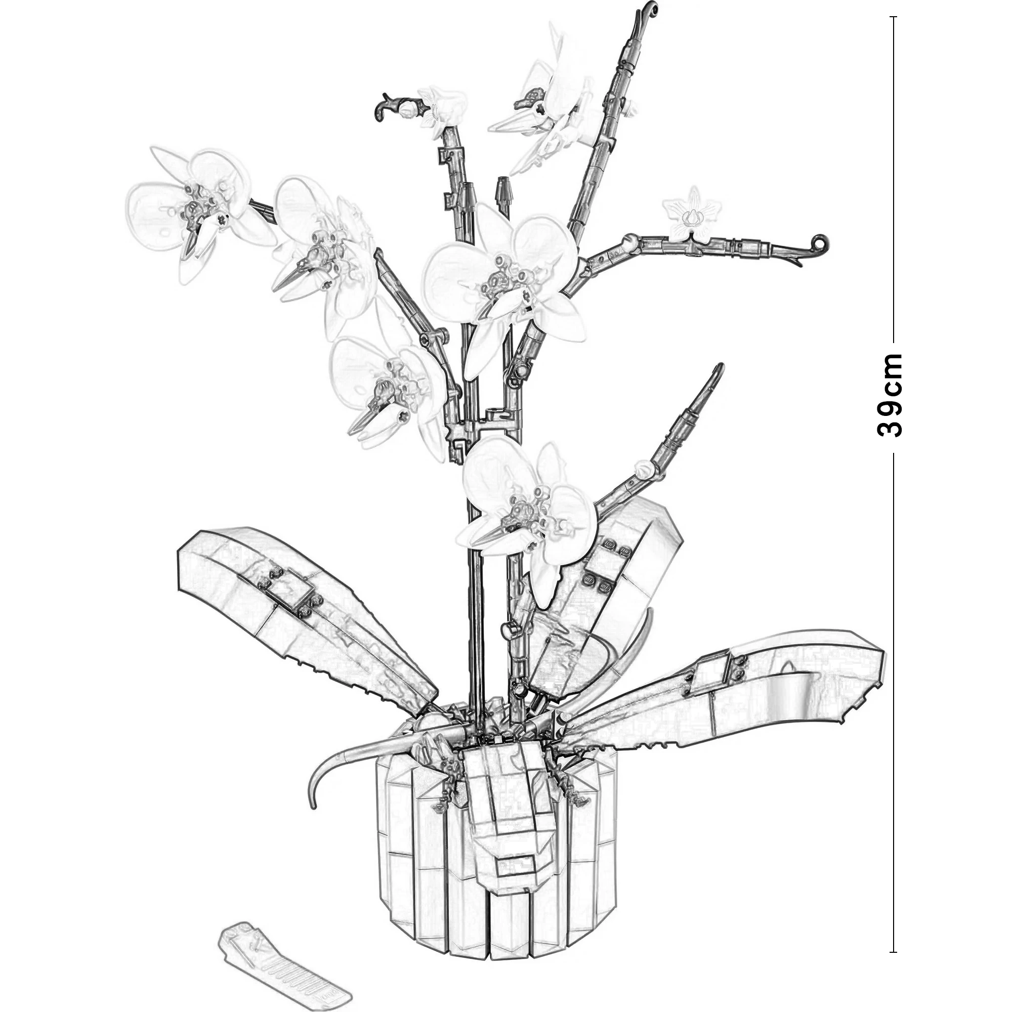 608 sztuk bukiet orchidea klocki roślina Bonsai zabawka dla dorosłych zmontowana dziewczyna chłopiec prezent urodzinowy 10311