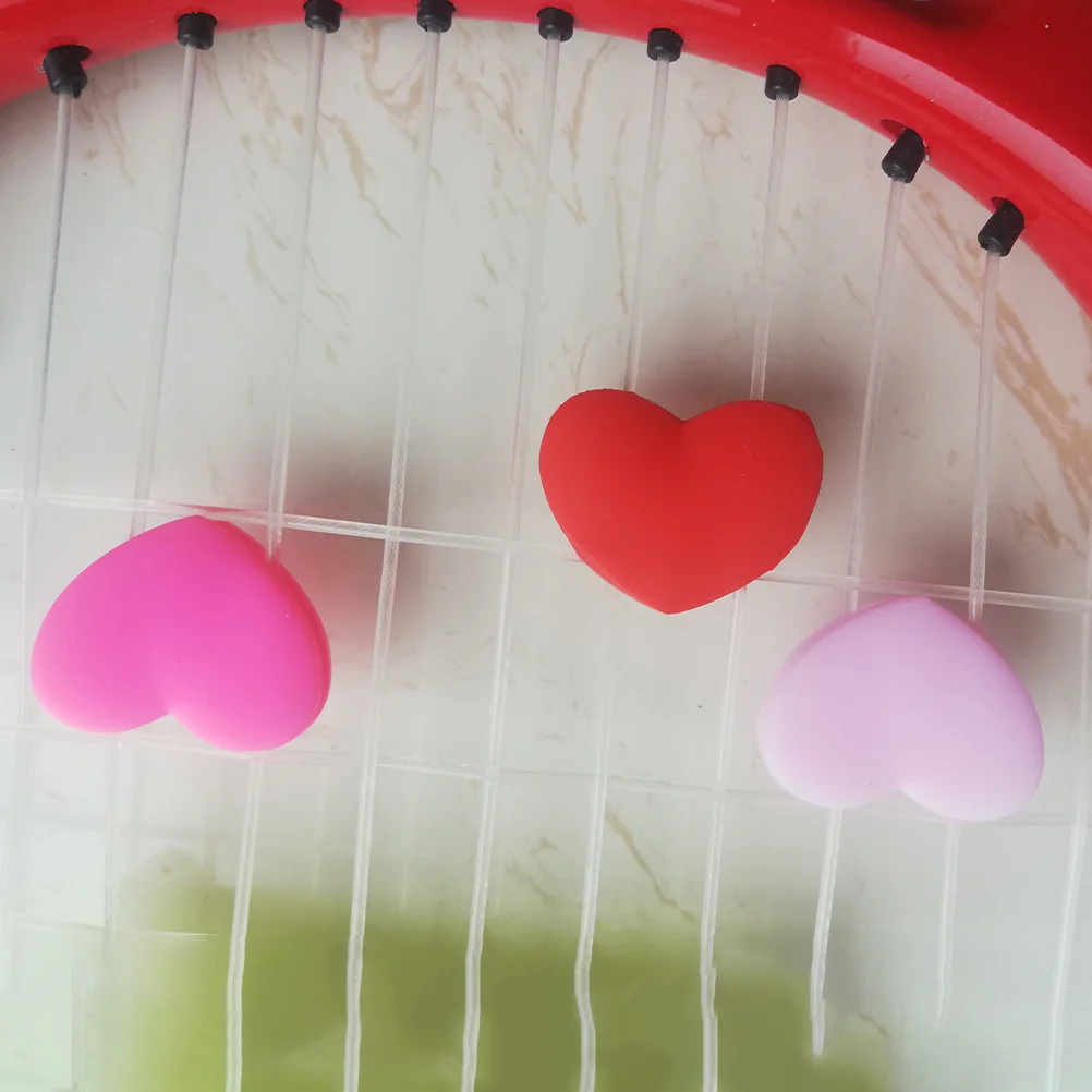 6 Pcs Tennis Shock Absorber Heart-shaped Shocking Vibration Dampener Damper Silicon Racket Silica Gel Durable