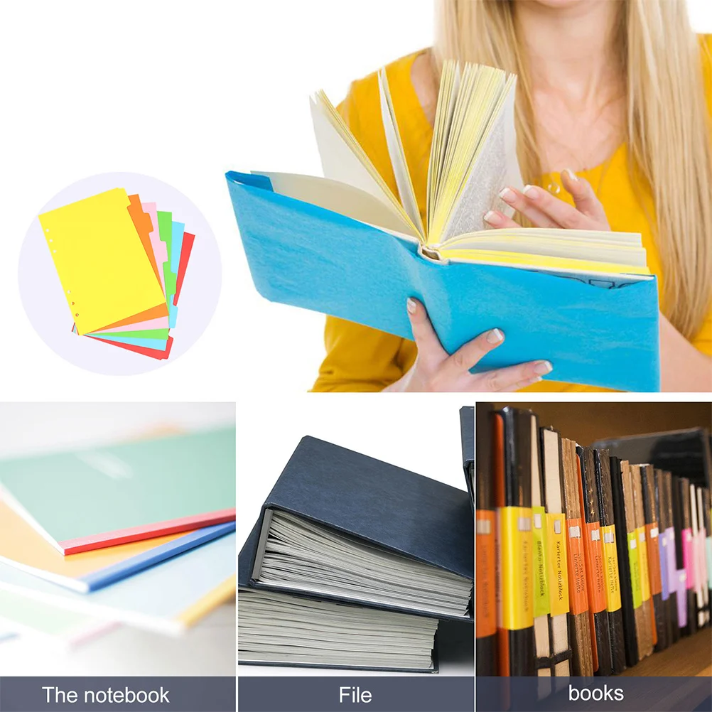 

24Pcs Binder Dividers Colored Page Markers School Organizers Bright Tabs for Notebooks Journals Index Tab Labels