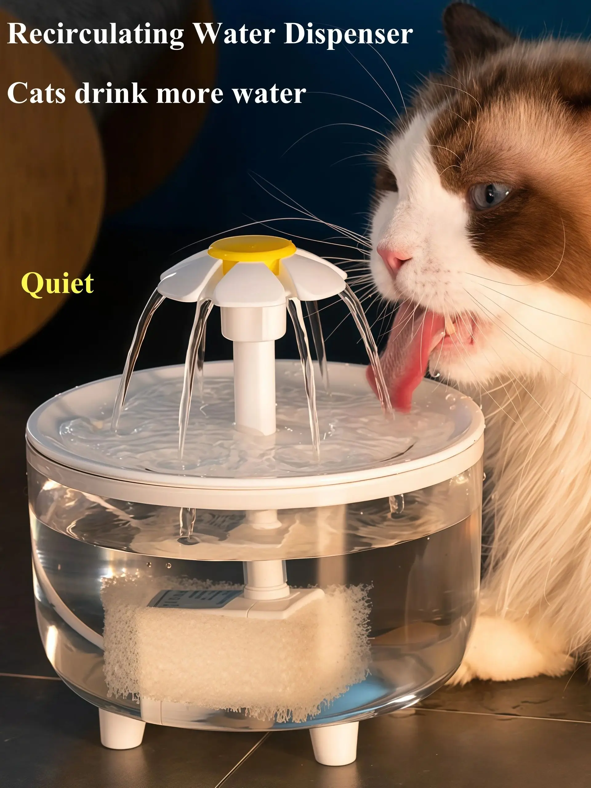 B USB Electric Mute 1.2L Pet Water Fountain Automatic Cat Drink Bowl Filter Pet Drinking Dispenser Drinker For Cats Water Filter