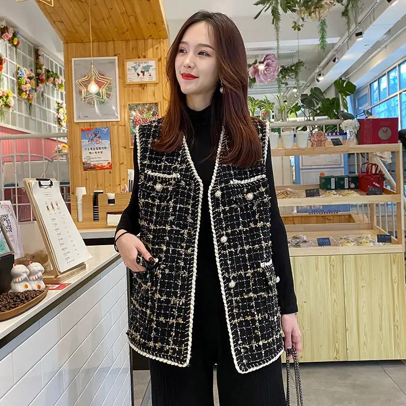 Women\'s Knitted Cardigan Autumn and Winter  Sweater Sleeveless Casual Vest  Fashionable  Elegant Coat X230