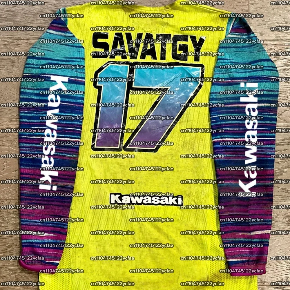 

# 17 SAVATGY 25/26 новый Kawasaki мотоциклетный мужской трикотаж для мотокросса большого размера, дышащий, быстросохнущий, спортивный, с длинными рукавами
