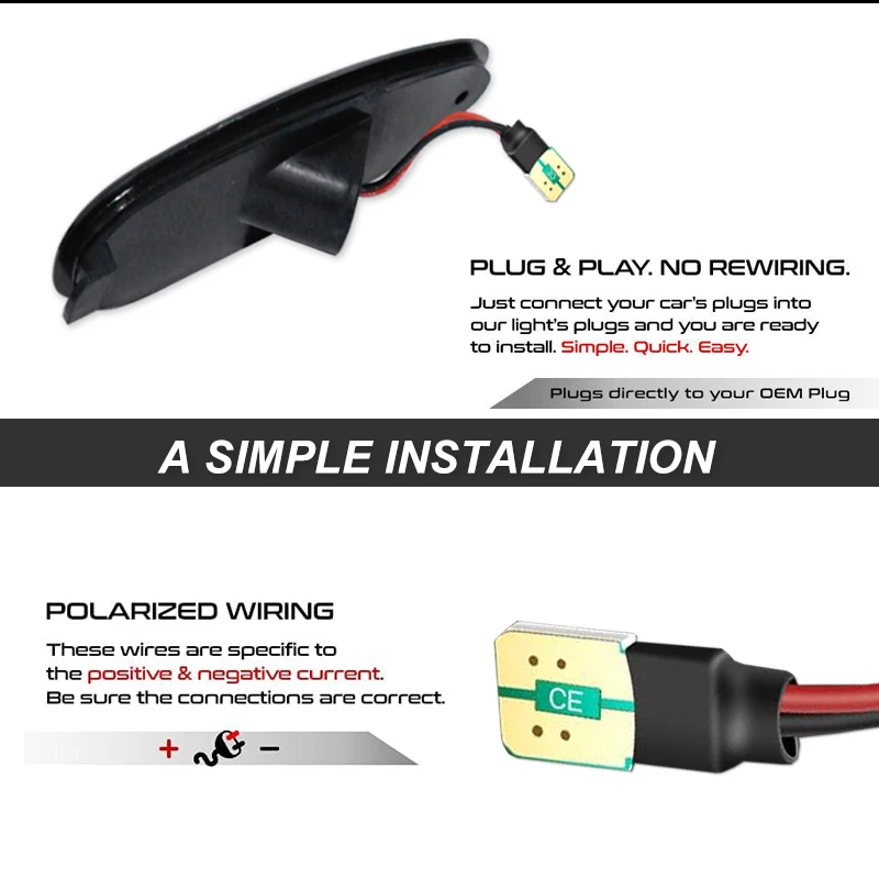 Car Amber/Red Full LED Side Marker Light Assembly For 1996-1999 Ford Taurus & Mercury Sable ,Replace OEM Sidemarker Lamps