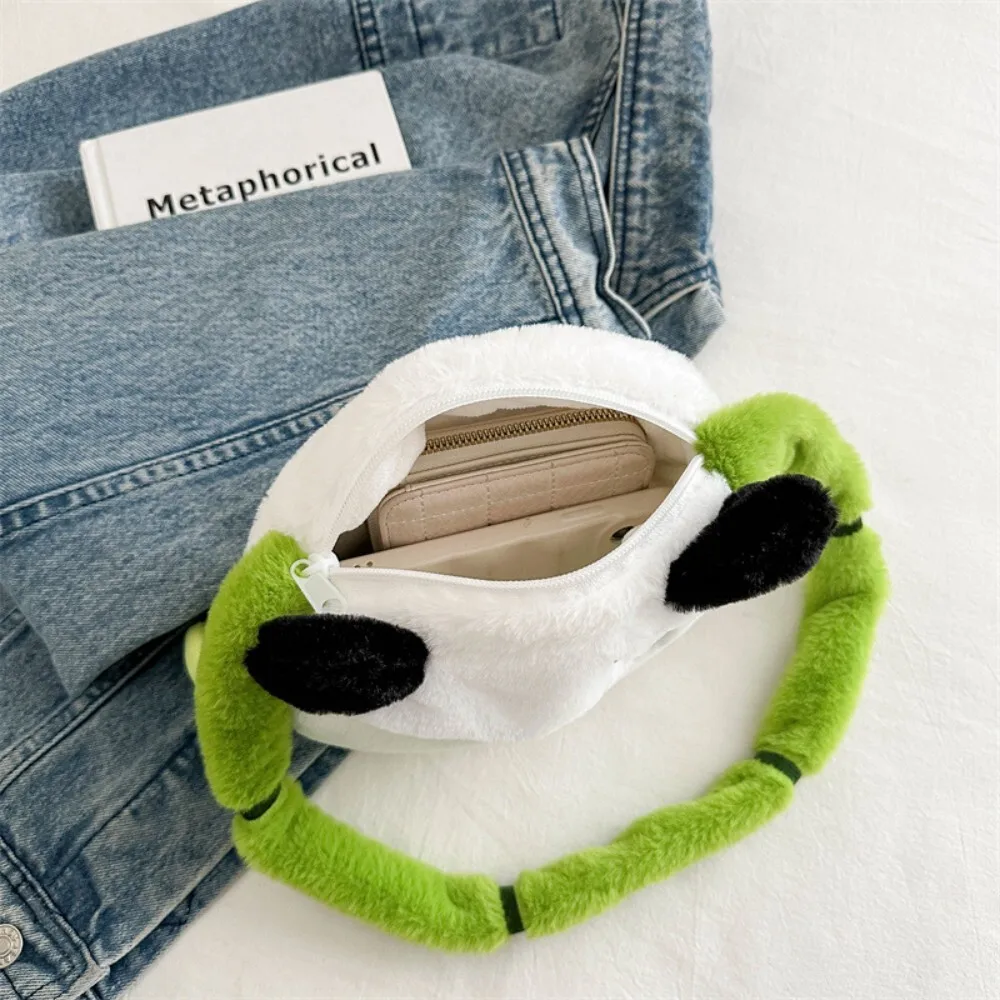 Bolso cruzado de Panda de peluche para niños, bolso de hombro suave de dibujos animados, bolso de muñeca de Animal relleno para niños, accesorio de juguete de regalo