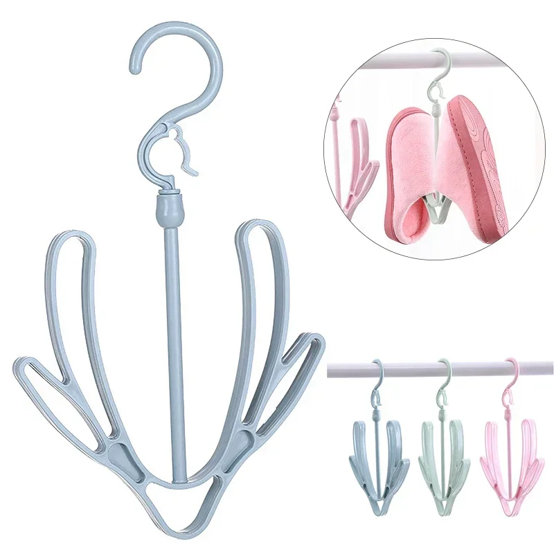 

Multifunctional Shoes Drying Hanger Drying Rack Windproof Rotatable Balcony Scarf Necktie Shoe Hanging For Home Storage Organize