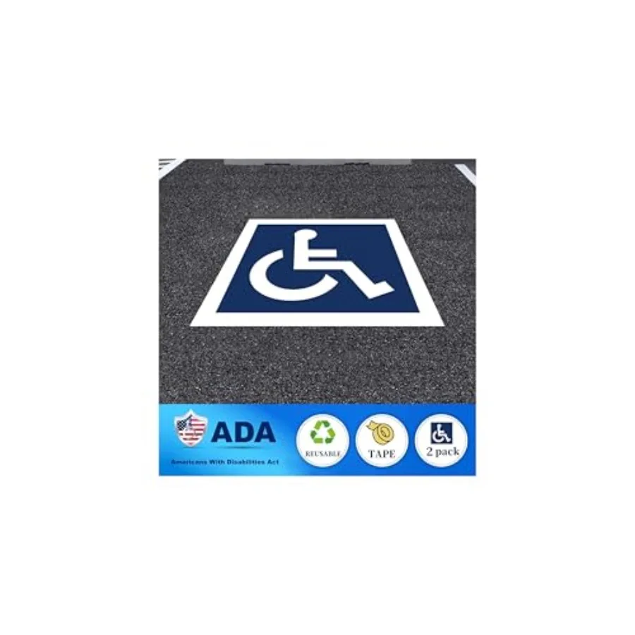 

2-Pack, 36"x36" Handicap Parking Stencil, ADA Compliant Handicap Stencil for Parking Lot, Reusable Roll-Up Waterproof Parking L