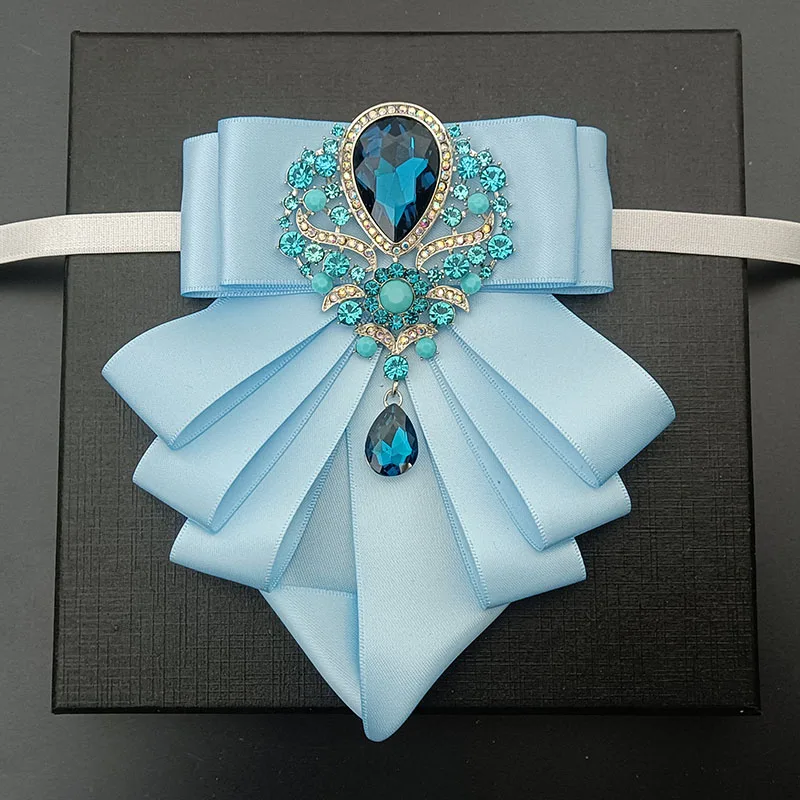 الرجال ربطة العنق اليدوية المجوهرات الأصلية البريطانية الفرنسية الأعمال مأدبة الدعاوى قميص اكسسوارات الزفاف حجر الراين طوق الزهور #3