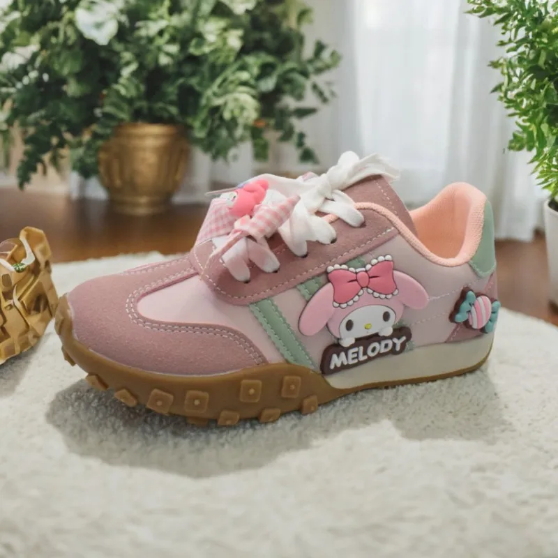 

Kids'Casual Shoes Girls Cartoon MELODY PU Leather Outdoor Bow For Anti-slip Sneakers Chamois PU Leather Pink Size 26-37