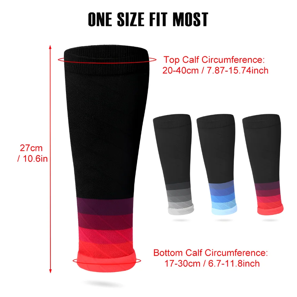 1Pair Calf Compression Sleeves Running Leg Sleeve 20-30Mmhg Socks For Shin Splint Men Women Varicose Vein Fatigue Relief