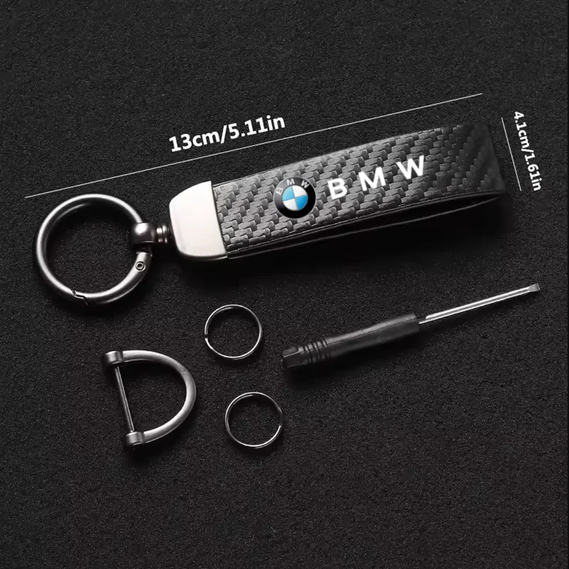 Carbon Fiber Leather Keychain Car Keychain Horseshoe Buckle Jewelry For BMW M E30 E39 E46 E90 E93 E60 F10 M5 M6 M7 X4 X5 X1 view 6