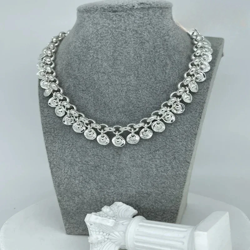 

High quality high-end cool style silver wheat tassel necklace, women's accessories, give friends birthday gifts