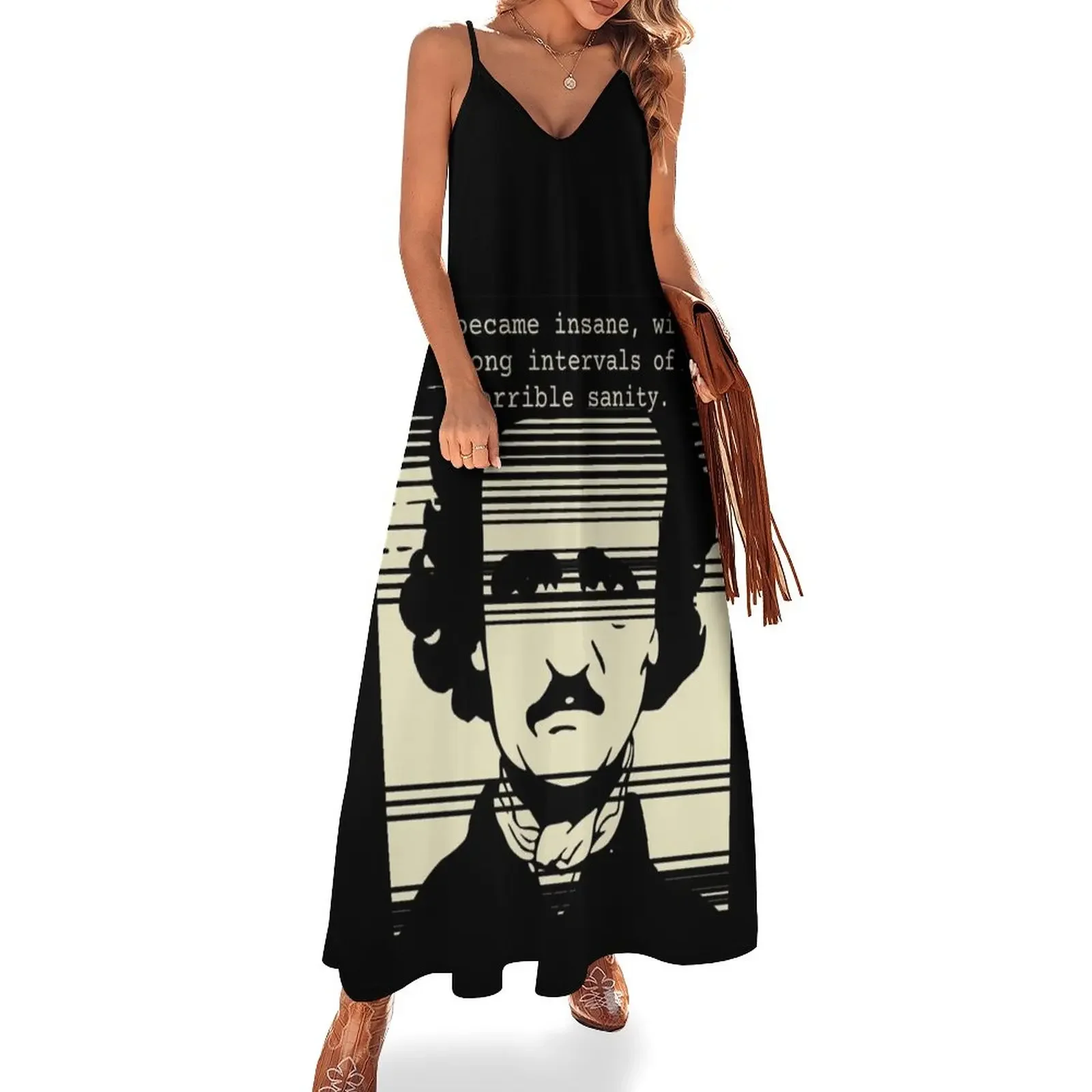 

Edgar Allan Poe portrait & quote - I became insane Sleeveless Dress Women long dress dress korean style