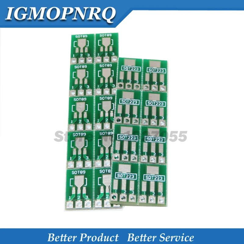 20pcs SOT89 SOT223 to DIP Transfer Board DIP Pin Board Pitch Adapter keysets