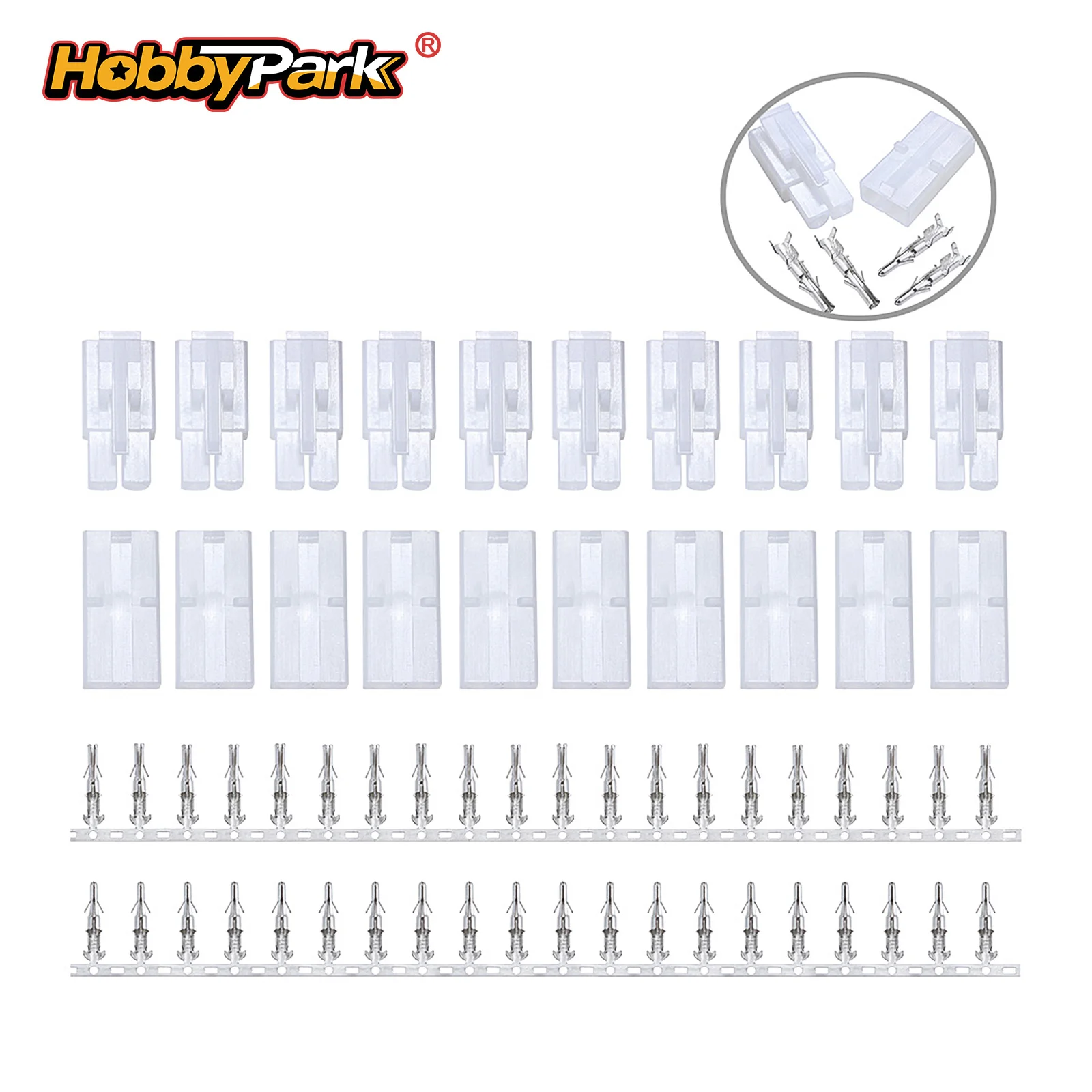 

HobbyPark RC Big Tamiya Style Connector Plug Unwired for Battery/ESC Wiring (10 pairs)