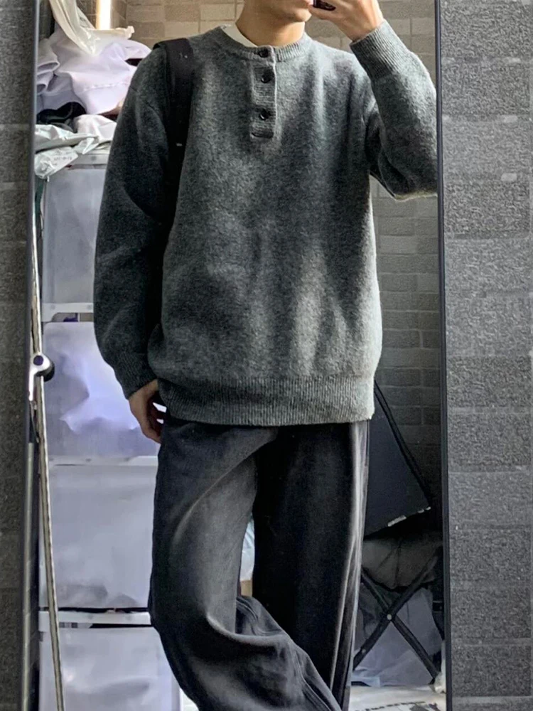 

Мужской вязаный свитер Cleanfit American Sleey Henry Collar: весенний, модный, премиум-класса, для ношения под одеждой