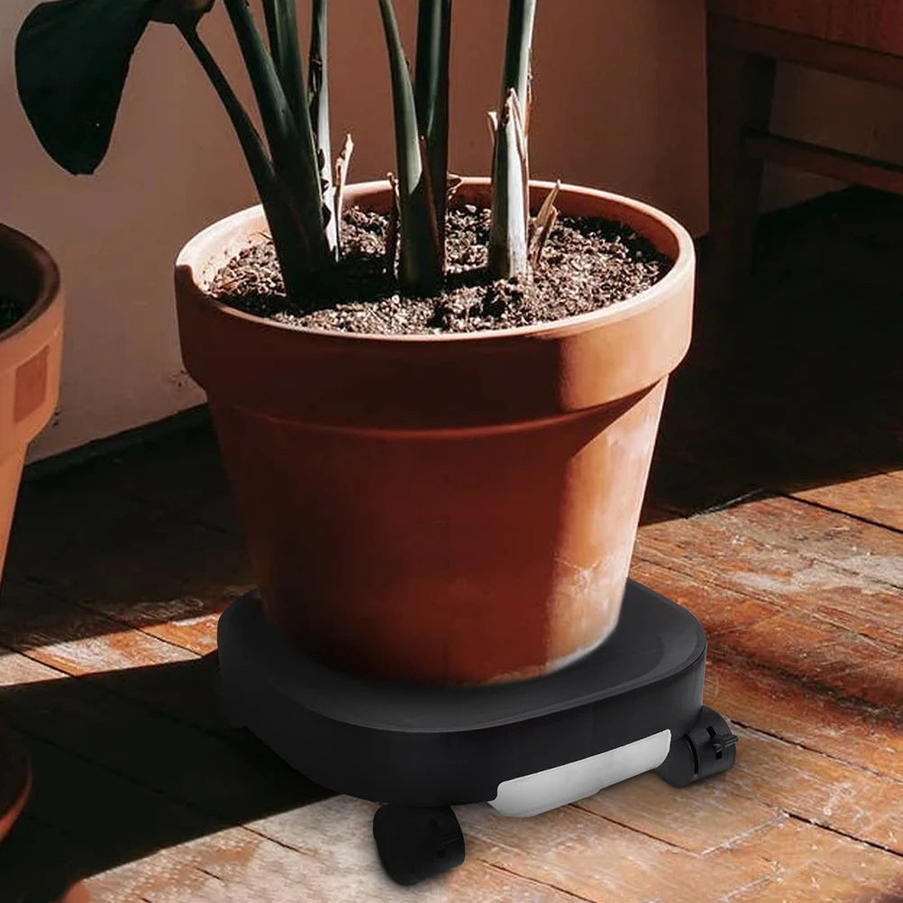 

Mobile Planter Tray 30cm Outer 24cm Inner Durable PP Swivel Wheels Brakes Water Drawer St Garden Pot Mover Plant