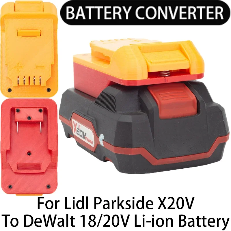 Adapter/Konverter für DeWalt 18/20V MAX Li-Ion Werkzeug zu Lidl Parkside X20V Li-Ion Akku Adapter Elektrowerkzeug Zubehör