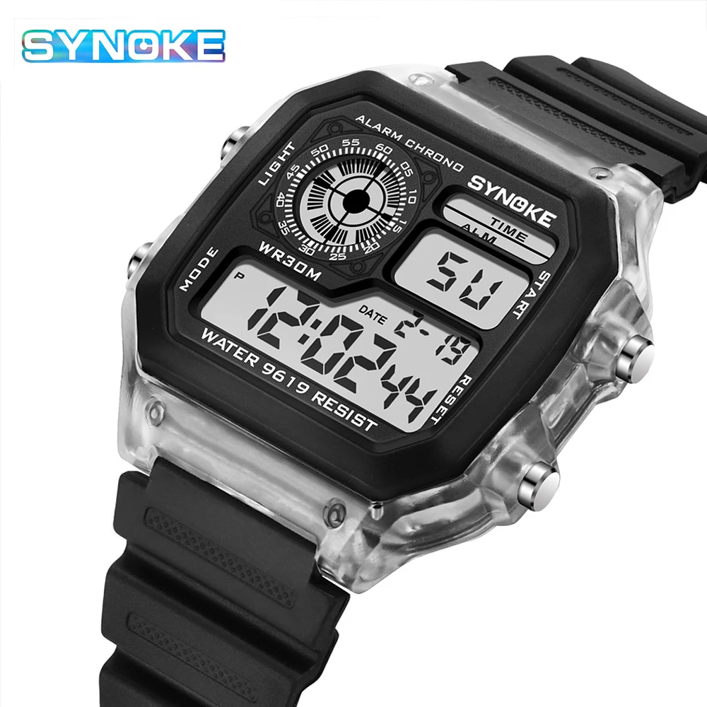 

SYNOKE Japan Digital Movement Man Sports Watch Waterproof Chrono Wristwatch Clock Watches Mens reloj hombre 9619D