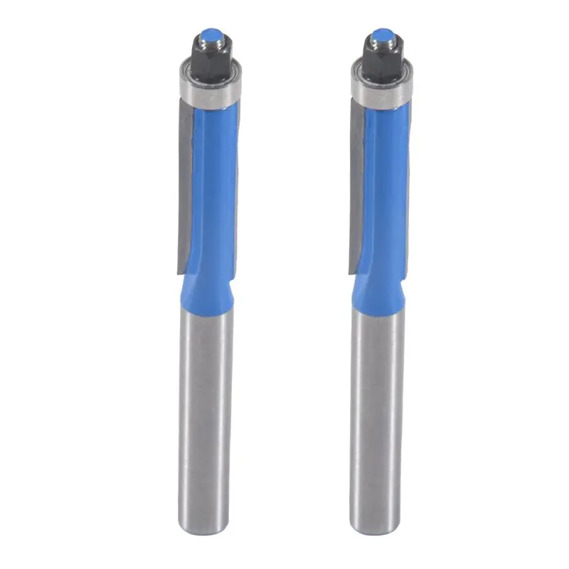 

2Pcs 2.6 Inch Long 2 Edges Flush Trim Router Bit 1/4 Inch X 1/4 Inch For Carpenter-[A22I Store]