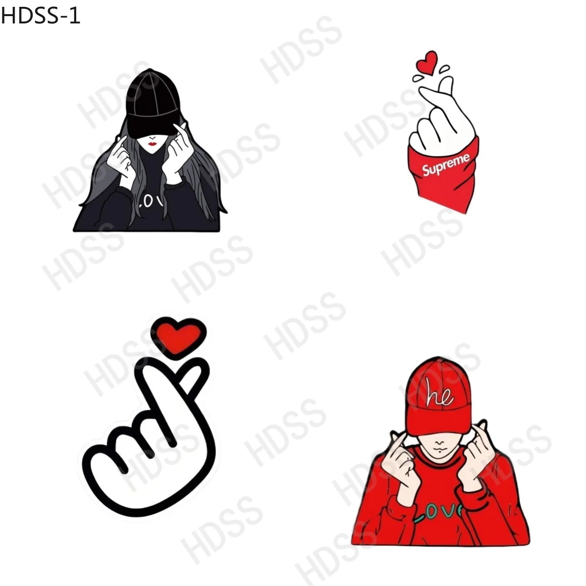 

HDSS-Car stickers motorcycle decorations waterproof glass cartoon personalized creativity comparison heart scratch stickers