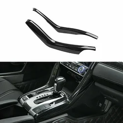 Car Interior Gear Shift Panel Strips Trim Sticker for Honda Civic 2016 2017 2018 2019 2020 2021 Carbon Fiber Look Accessories