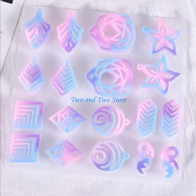 HX6F Epoxy Crystal Resin Earring Silicone Mold Scented Tray Mold