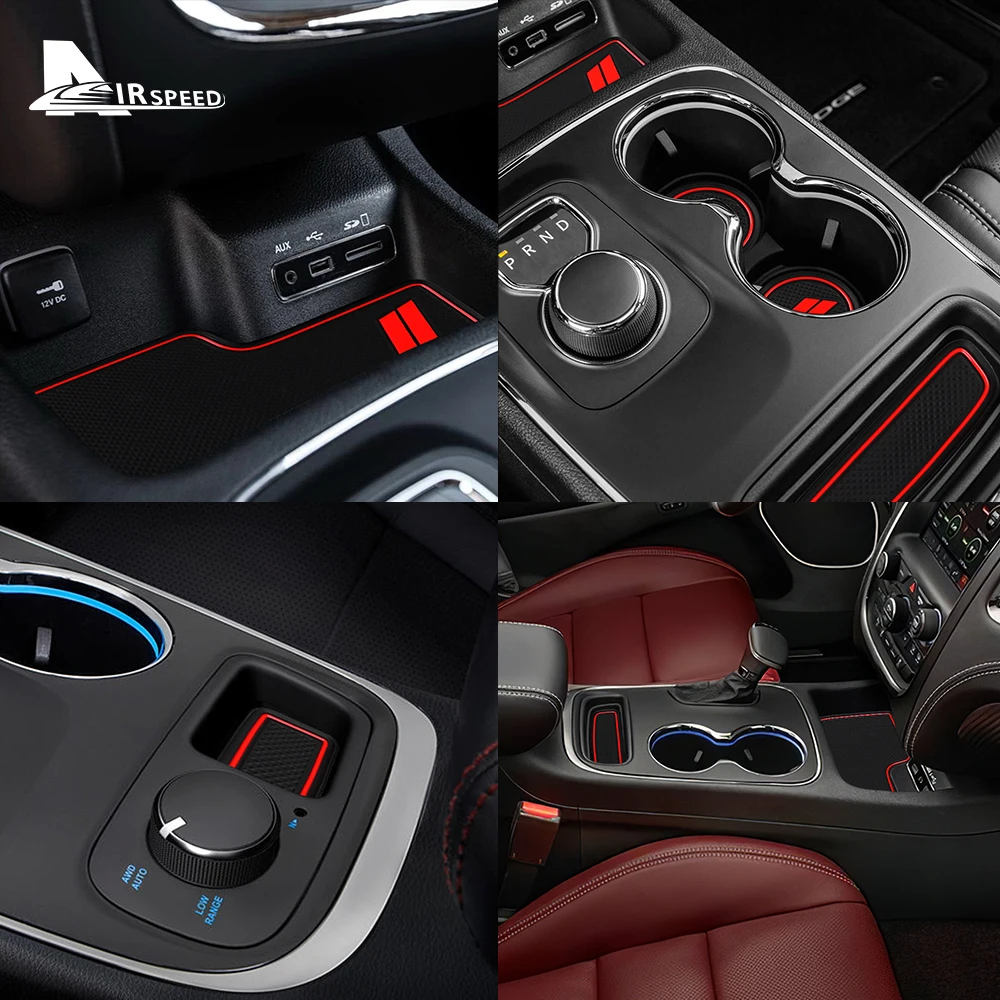 Anti-Slip Cup Holder Mat for Dodge Durango 2014-2020 For Charger 2015-2023 Waterproof Rubber Coaster Trim Interior Accessories