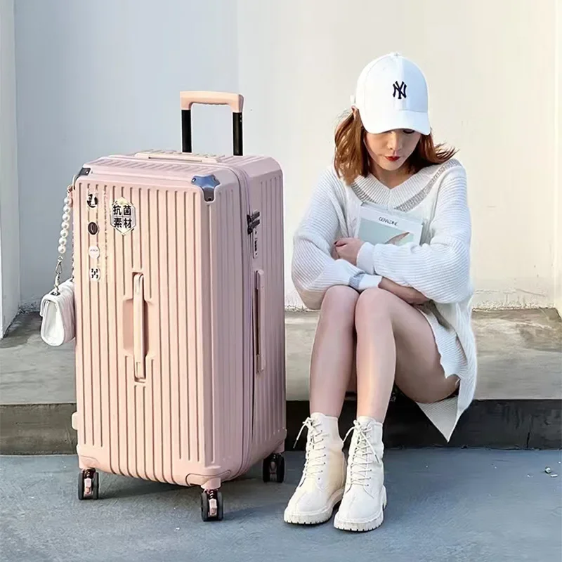 Maleta con ruedas universales, equipaje de gran capacidad con cerradura de combinación, moda Unisex en el extranjero, vacaciones de 20, 24, 26 y 28