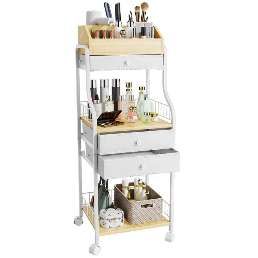 

Floor Makeup Organizer Storage Vanity Skincare Make Up Organizers and Storage with Drawers, Cosmetics Display Cases Holder for S