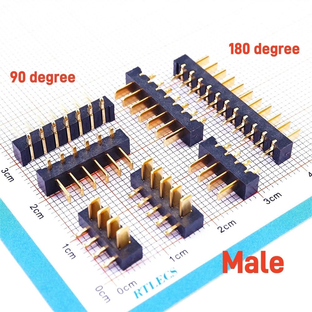 20Pcs Blade Male Battery Connector 2.5 MM Pitch 2 3 4 5 6 7 8 9 10 11 Position Right Angle Through Holes Straight PCB Header