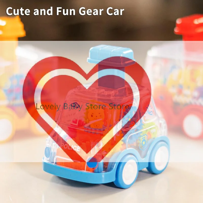 

【BS】1/3Pcs Inertia Rebound Car Baby Toy Cartoon Press Gear Car Toy Lnertia Pull-back Transparent Car Birthday Gifts For Kids
