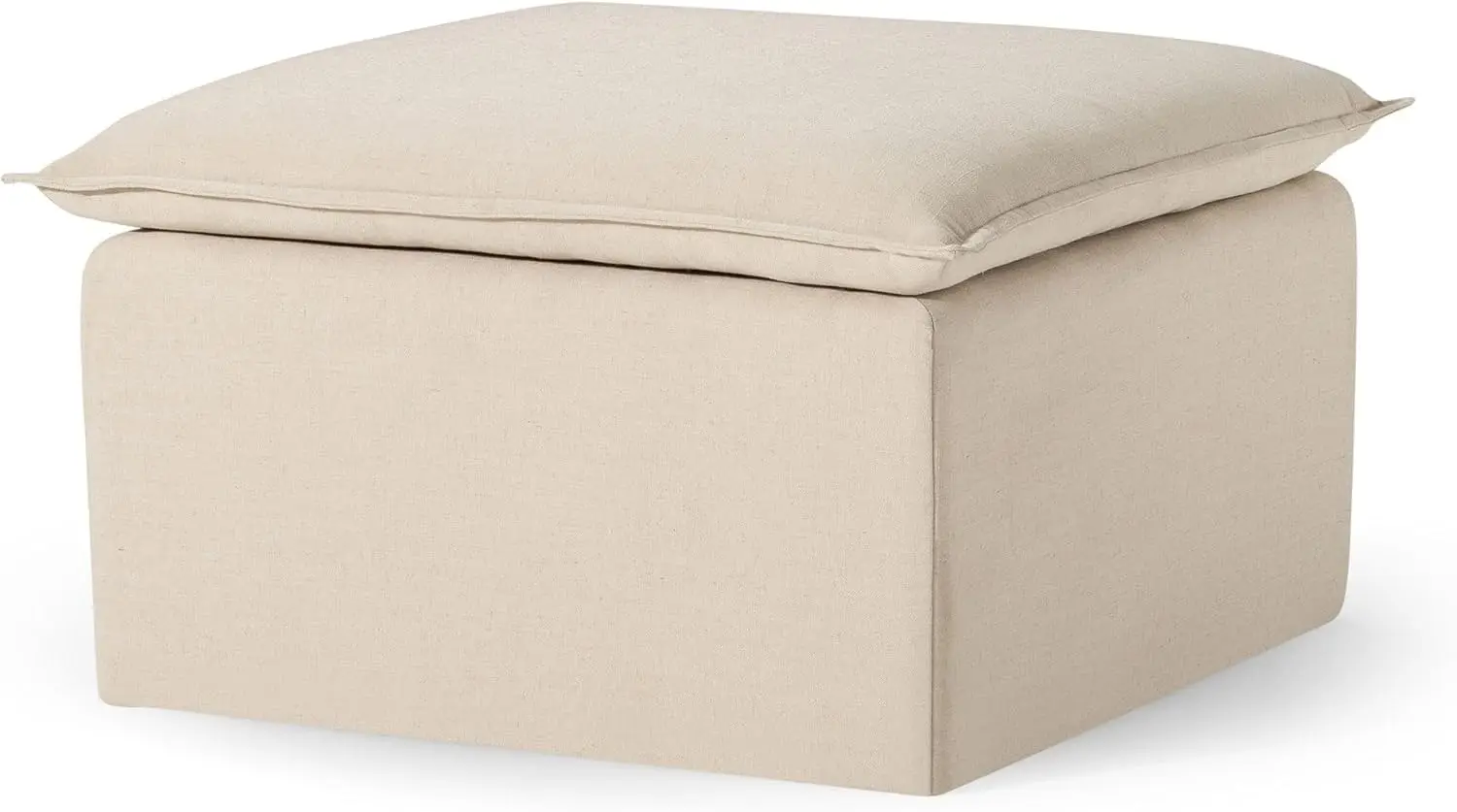 

Large Square Upholstered Ottoman Cushioned Footrest Living Room Couch Chair Dorm Taupe Fabric Customized