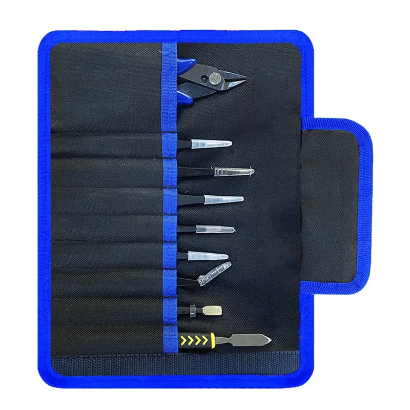 9 Pz/set Pinzette Pinze Diagonali Elettroniche Set Piede di Bastone Borsa Estensione Ciglia Finte Pinze Clip Pinzette Per Sopracciglia Durevole