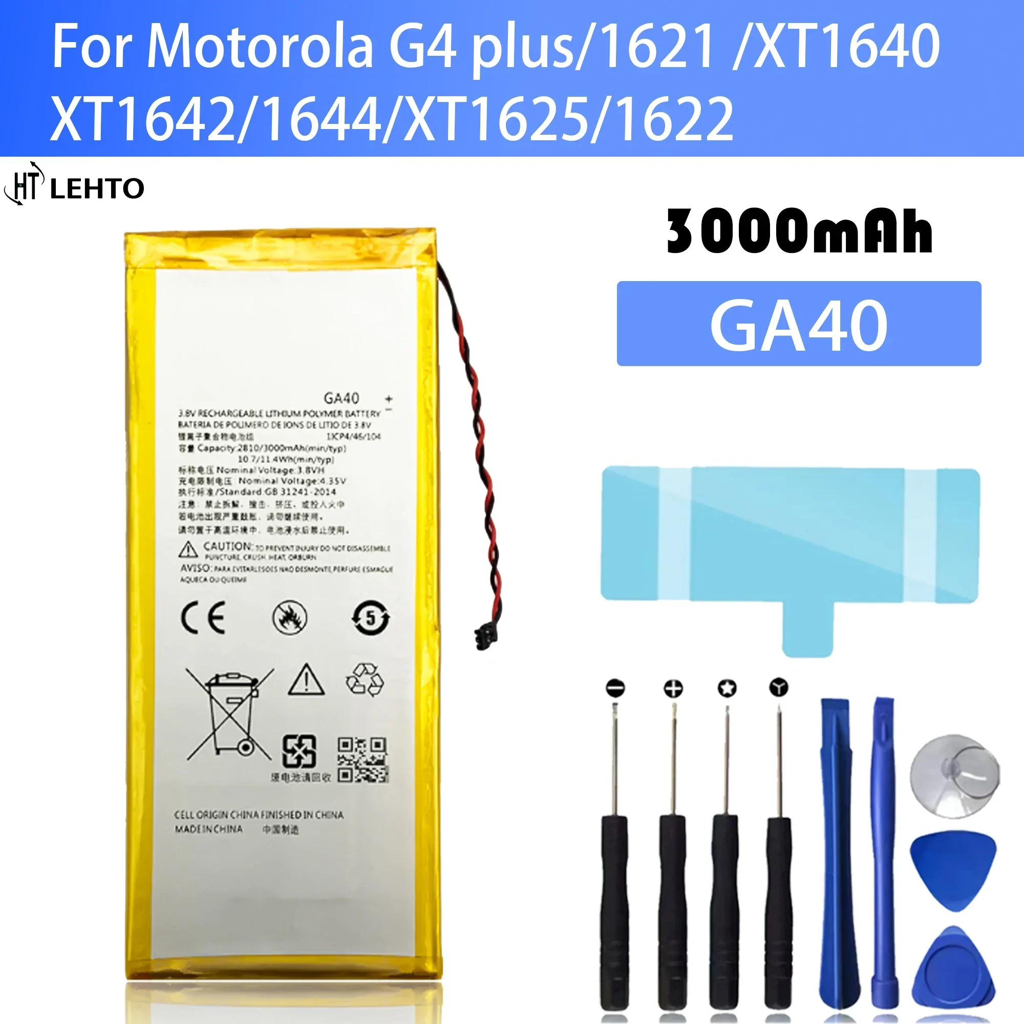 

GA40 BATTERY FOR Motorola Moto G4 /G4 Plus XT1625 XT1622 XT1644 XT1643 G4+ G4P Original Capacity Mobile Phone Batteries Bateria