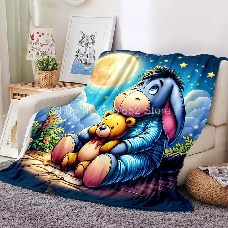 Winnie the Pooh Eeyore Print Blanket for Home Travel Soft and Comfortable Blanket for Adults and Children Cartoon Blanket