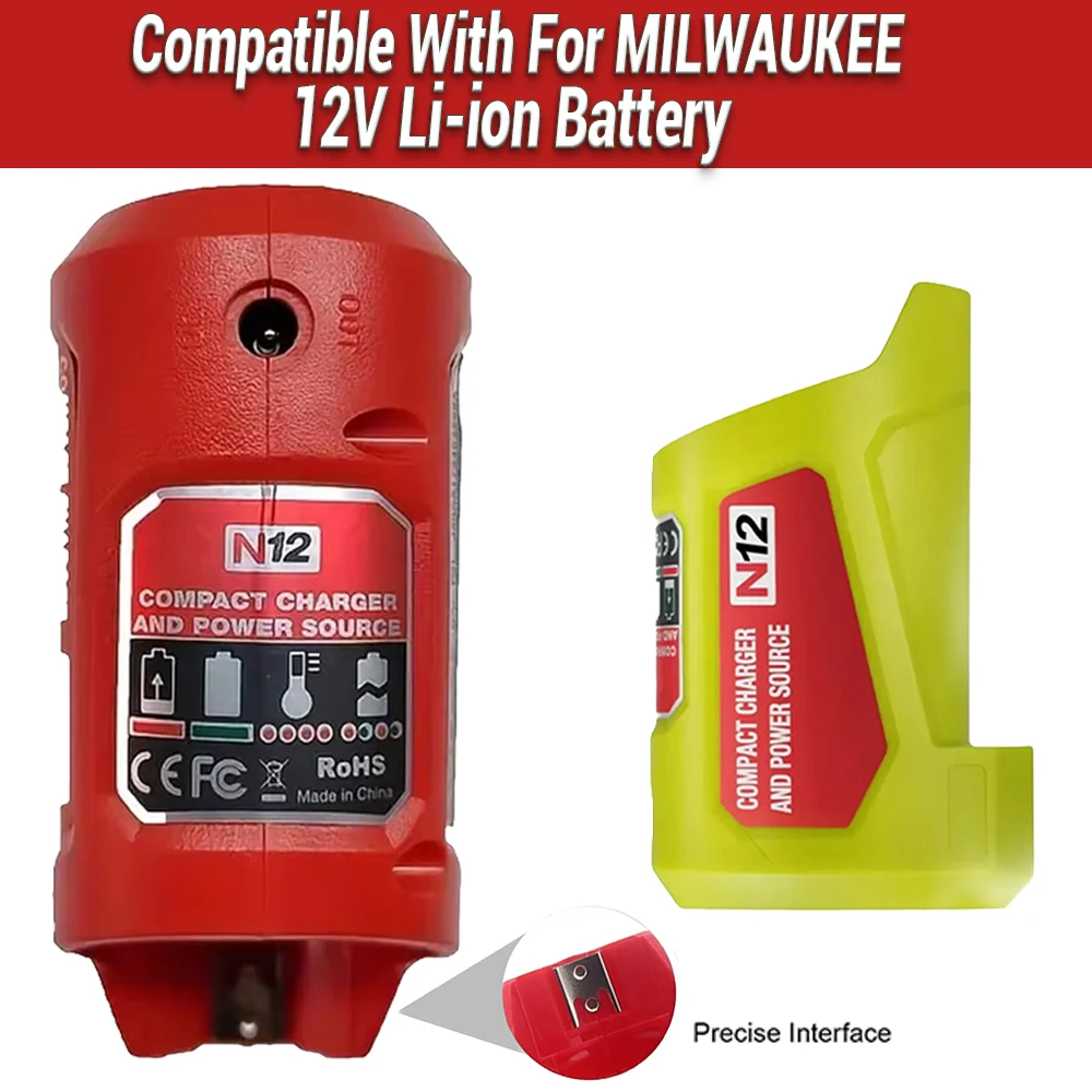 

For Milwaukee M12 Li-Ion Battery Adapter USB Power Source Battery Adapter Charger 12V Li-Ion Battery Converter