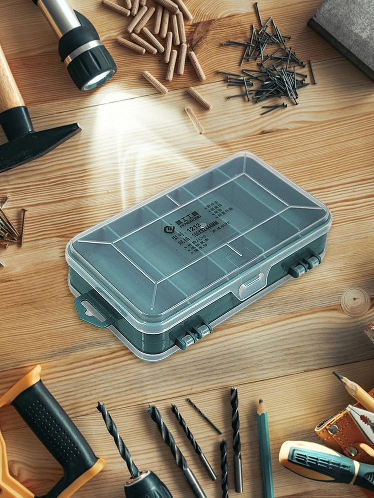 Double-Side Small Parts Storage Case Multifunctional Plastic Hardware Organizer Box Compartment for Electronic Parts Screw Beads