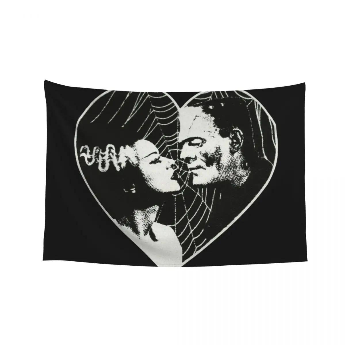 

Frankenstein and Bride Goth Emo Heart Tapestry Aesthetic Room Decor Korean Room Decoration Accessories Decoration Room Tapestry