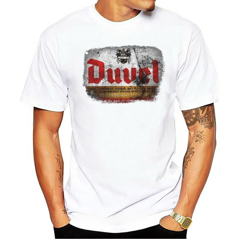 Duvel Beer Black T-Shirt - Ships Fast! High Quality! Pure Cotton Tshirt Men Summer Fashion T-Shirt Euro Size