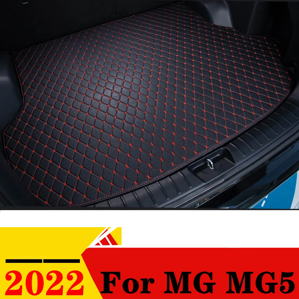 Car Trunk Mat For Morris Garages MG MG5 2022 Custom Fit XPE Flat Side Rear Cargo Cover Carpet Liner Tail Parts Boot Luggage Pad